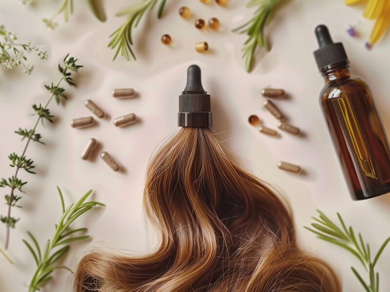 Visuel représentant la pousse des cheveux grace au serum
